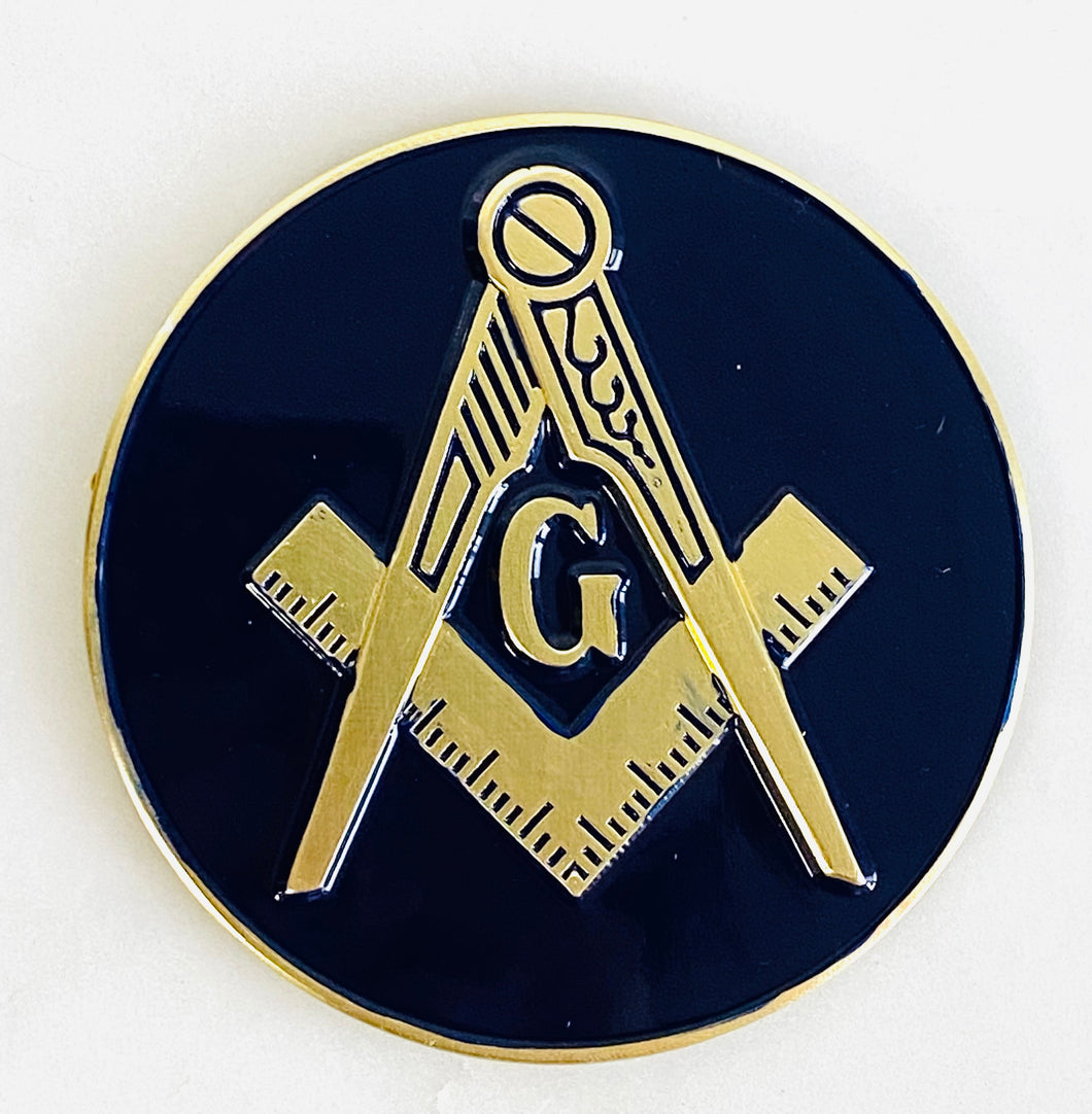 Navy Master Mason square and compass car Emblem